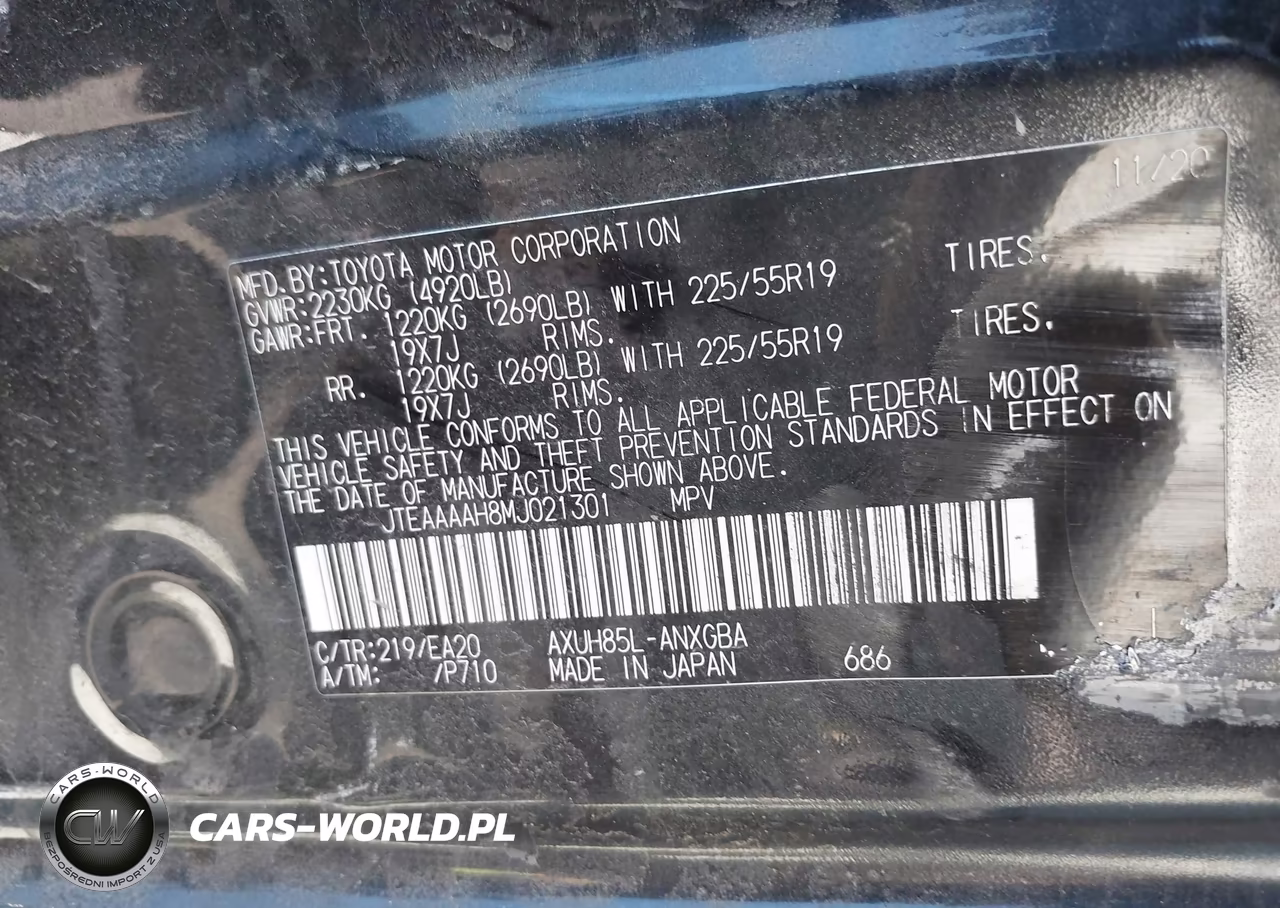 2021 Toyota Venza Xle VIN:JTEAAAAH8MJ021301 - 9