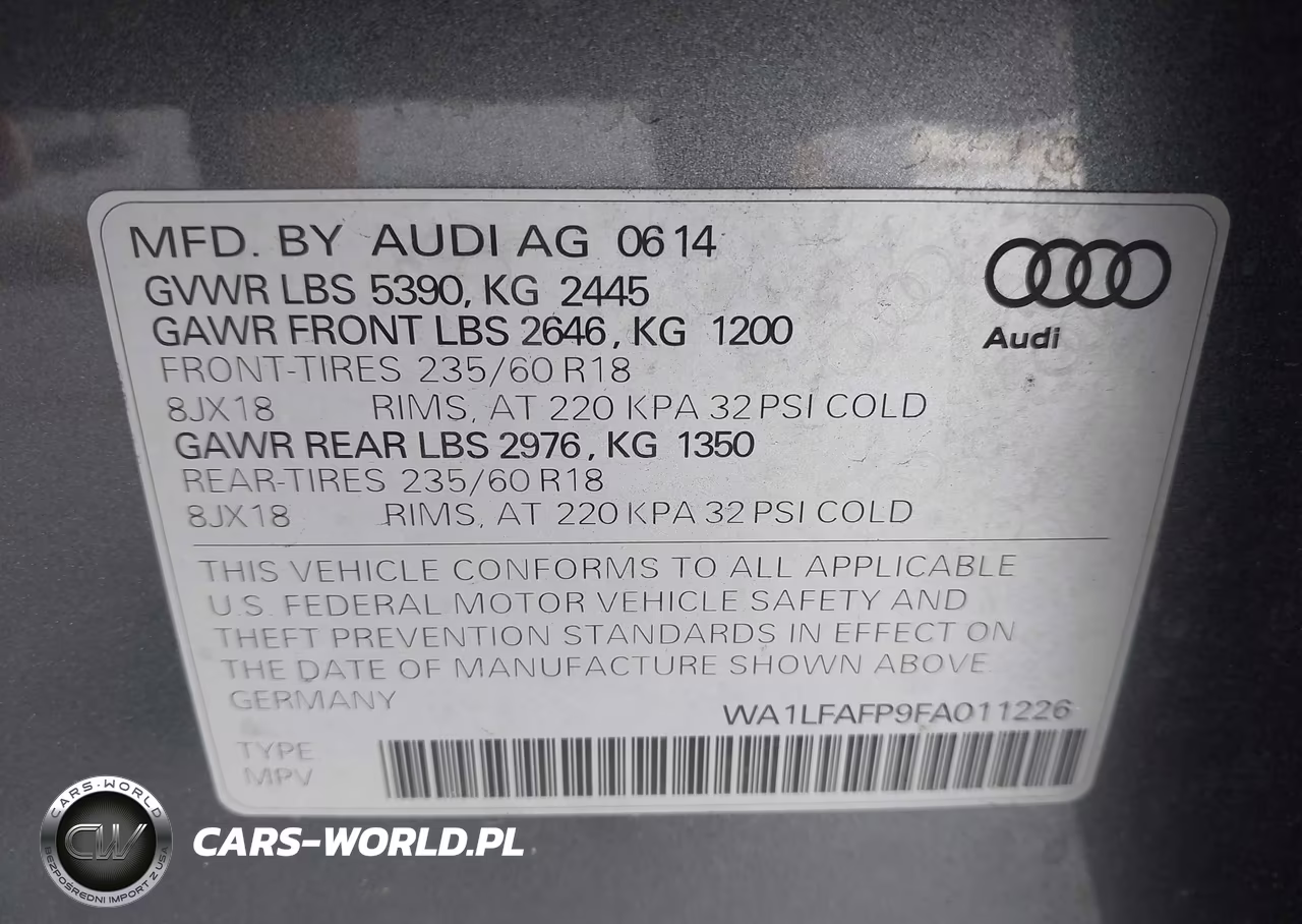 2015 Audi Q5 2.0T Premium VIN:WA1LFAFP9FA011226 - 9