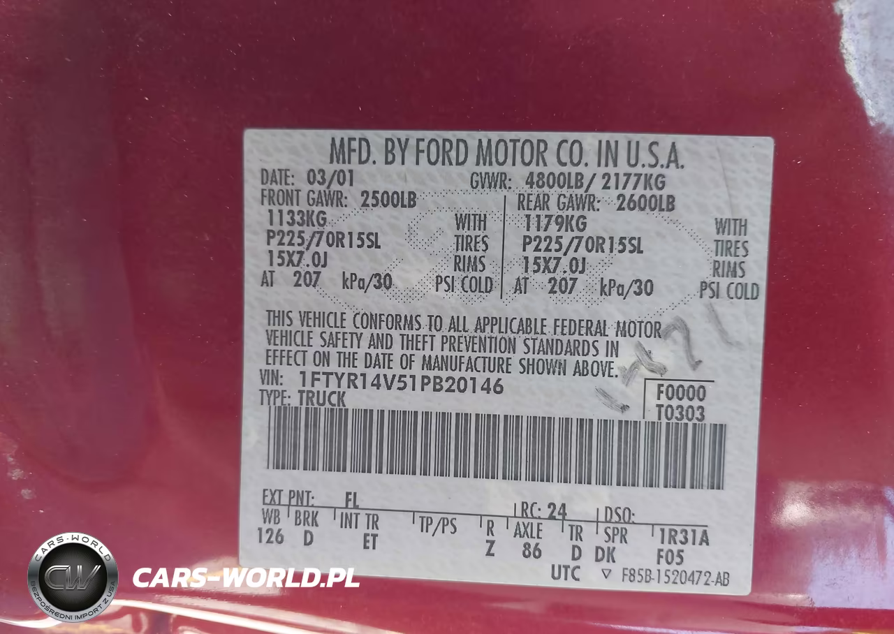 2001 Ford Ranger Edge-Xl-Xlt VIN:1FTYR14V51PB20146 - 9