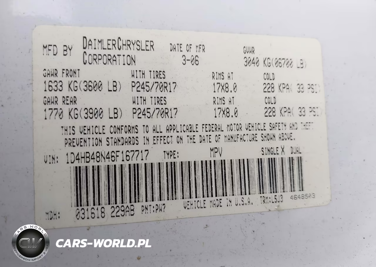 2006 Dodge Durango Slt VIN:1D4HB48N46F167717 - 9