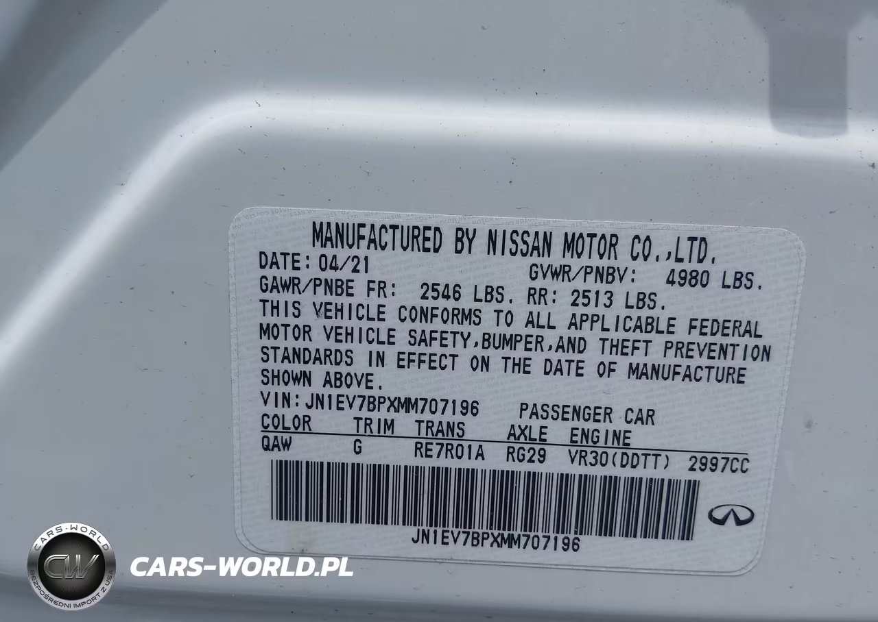 2021 Infiniti Q50 Luxe VIN:JN1EV7BPXMM707196 - 9