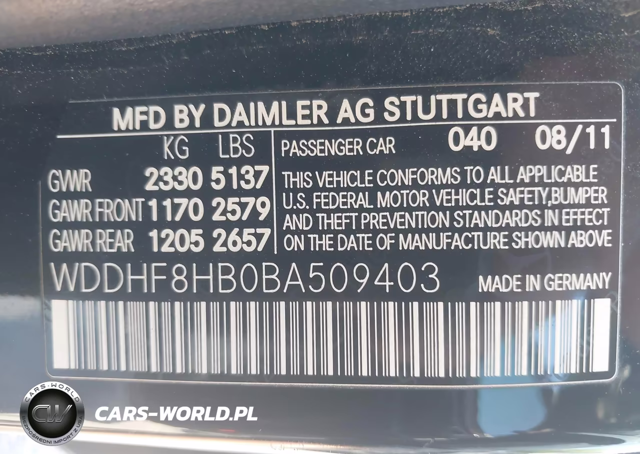 2011 Mercedes-Benz E 350 4Matic VIN:WDDHF8HB0BA509403 - 9