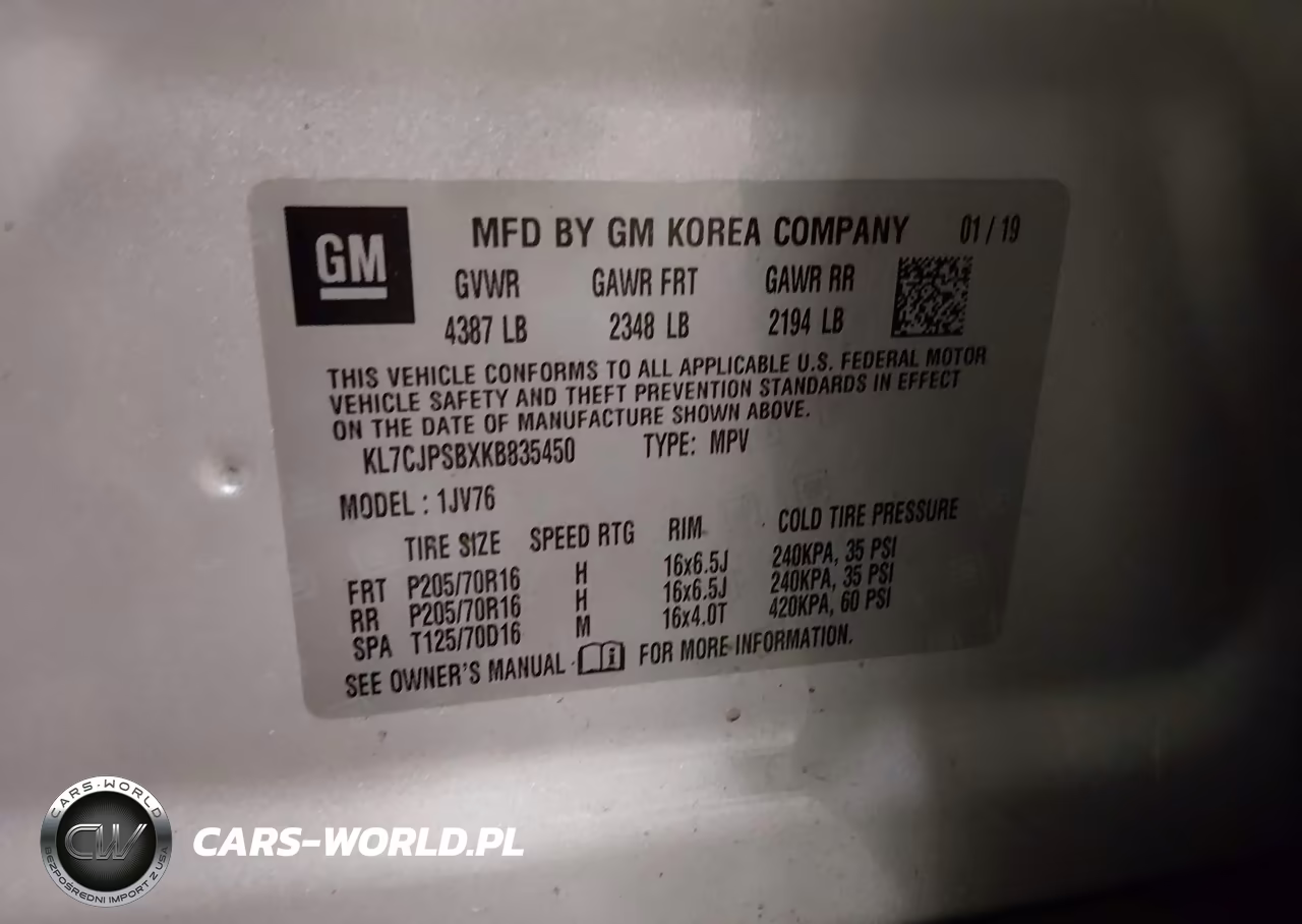 2019 Chevrolet Trax Lt VIN:KL7CJPSBXKB835450 - 9