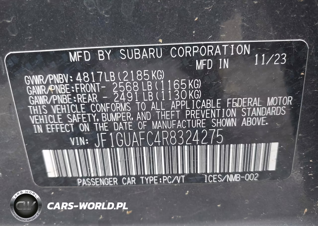 2024 Subaru Impreza Sport 5-Door VIN:JF1GUAFC4R8324275 - 9