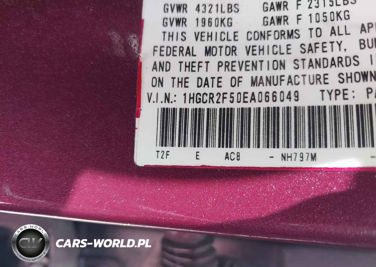 2014 Honda Accord Sport VIN:1HGCR2F50EA066049 - 9