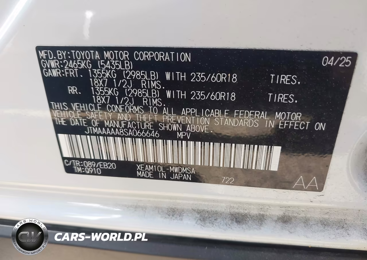 2025 Toyota Bz4X Xle VIN:JTMAAAAA8SA066646 - 9