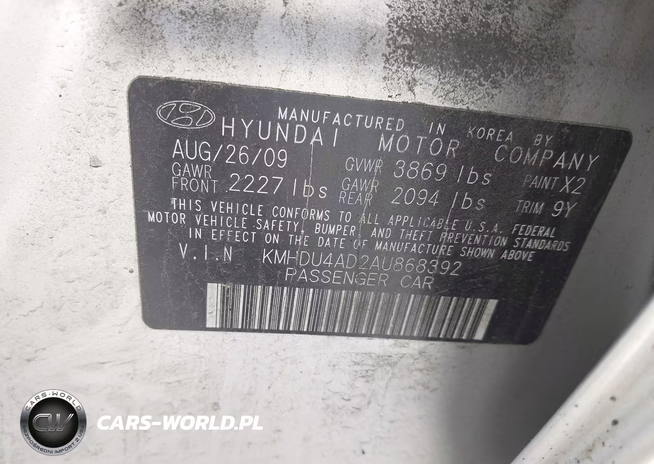 2010 Hyundai Elantra Se VIN:KMHDU4AD2AU868392 - 9