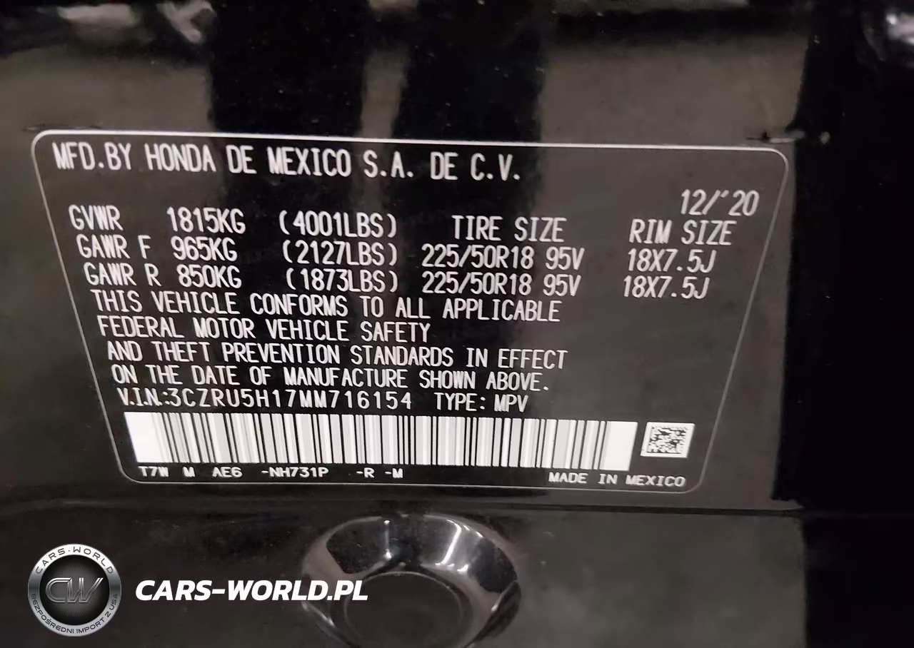 2021 Honda Hr-V 2Wd Sport VIN:3CZRU5H17MM716154 - 9
