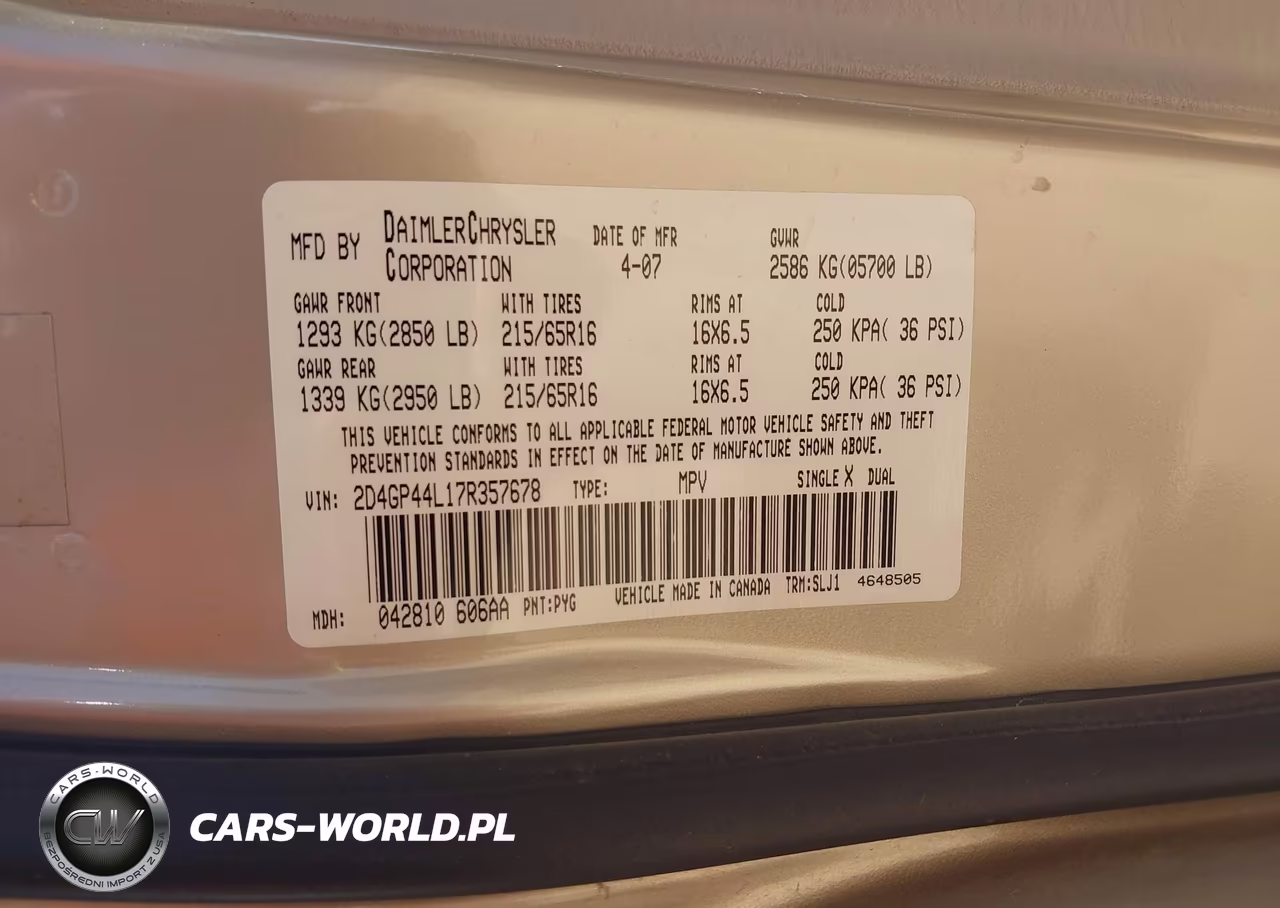 2007 Dodge Grand Caravan Sxt VIN:2D4GP44L17R357678 - 9