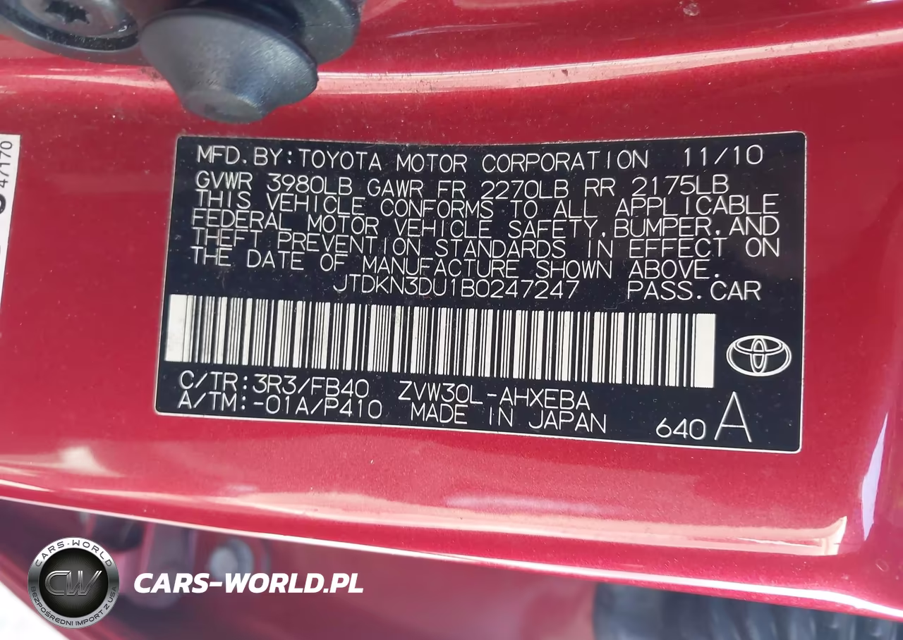 2011 Toyota Prius Two VIN:JTDKN3DU1B0247247 - 9