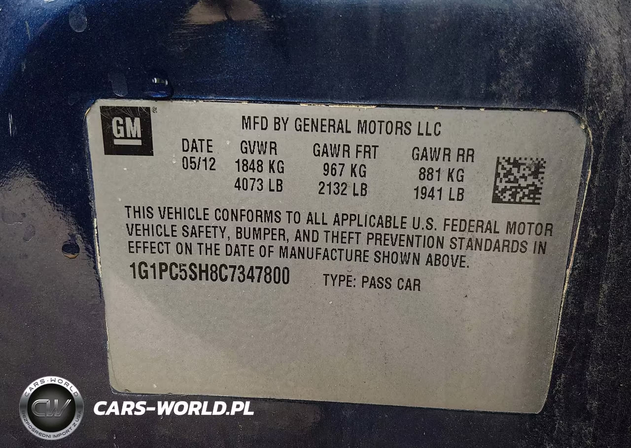 2012 Chevrolet Cruze Ls VIN:1G1PC5SH8C7347800 - 9