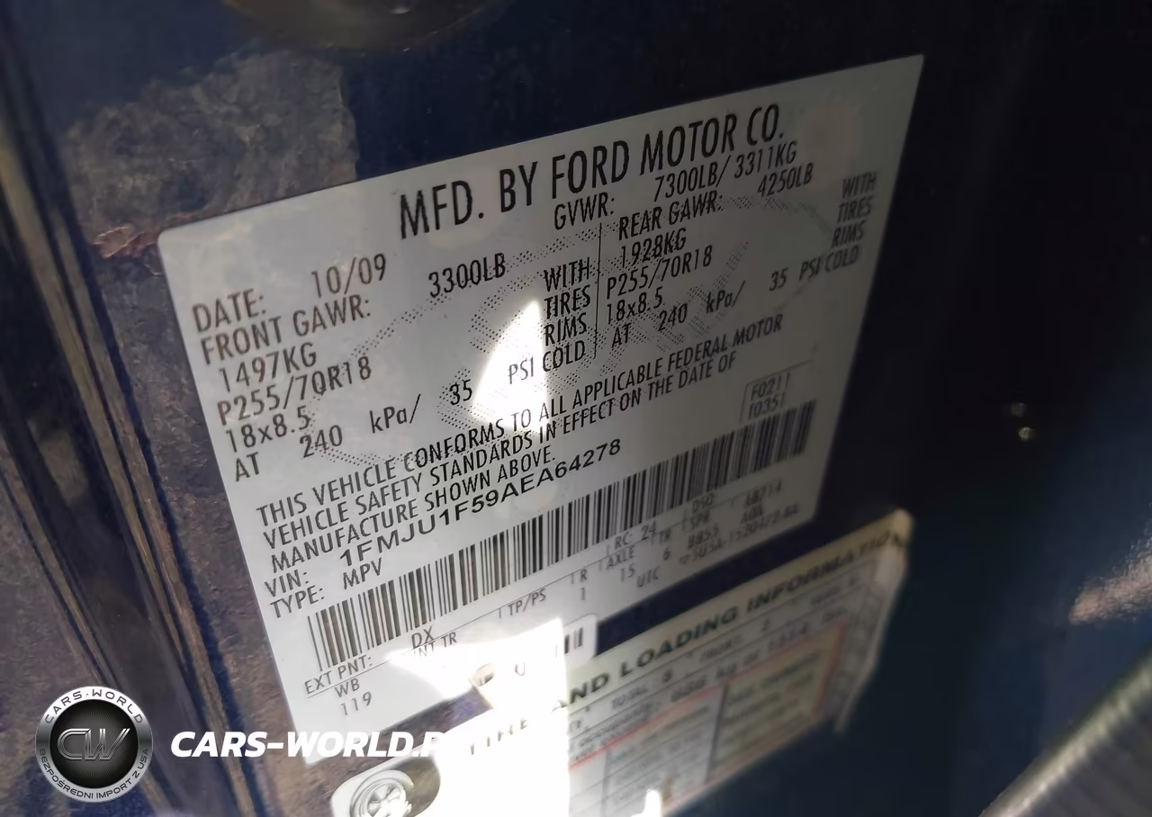 2010 Ford Expedition Xlt VIN:1FMJU1F59AEA64278 - 9