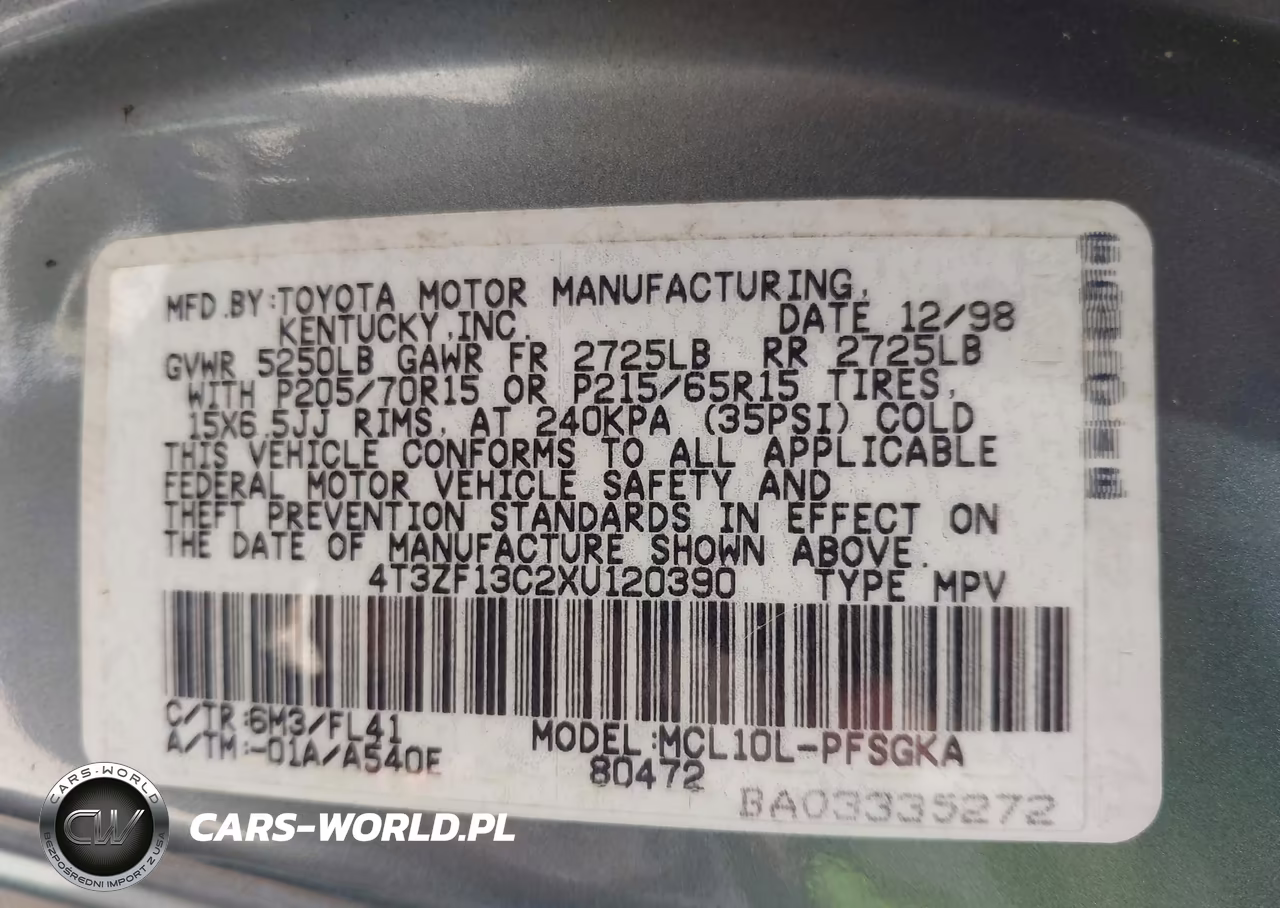 1999 Toyota Sienna Le VIN:4T3ZF13C2XU120390 - 9