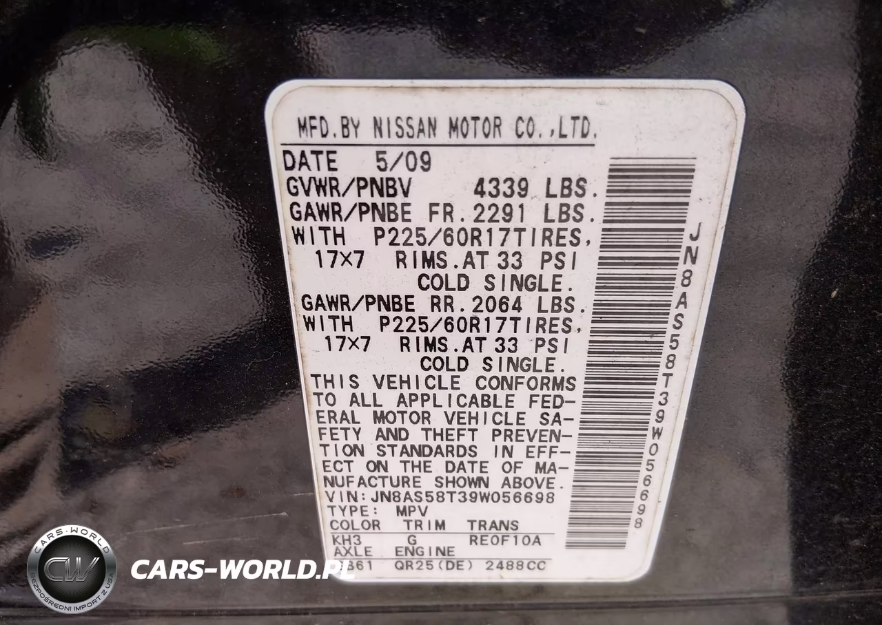 2009 Nissan Rogue Sl VIN:JN8AS58T39W056698 - 9
