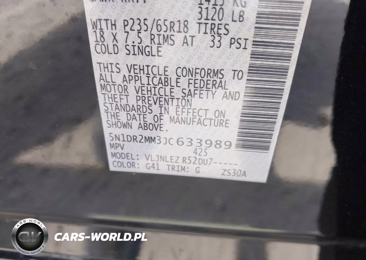 2018 Nissan Pathfinder Sv VIN:5N1DR2MM3JC633989 - 9