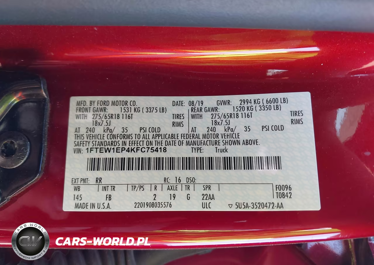 2019 Ford F-150 Xlt VIN:1FTEW1EP4KFC75418 - 9