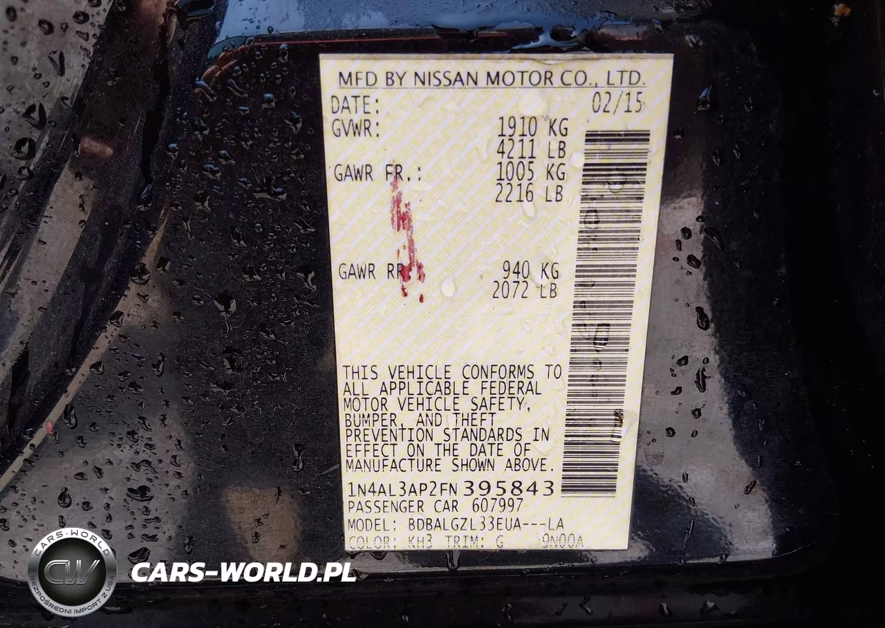 2015 Nissan Altima 2.5 S VIN:1N4AL3AP2FN395843 - 9