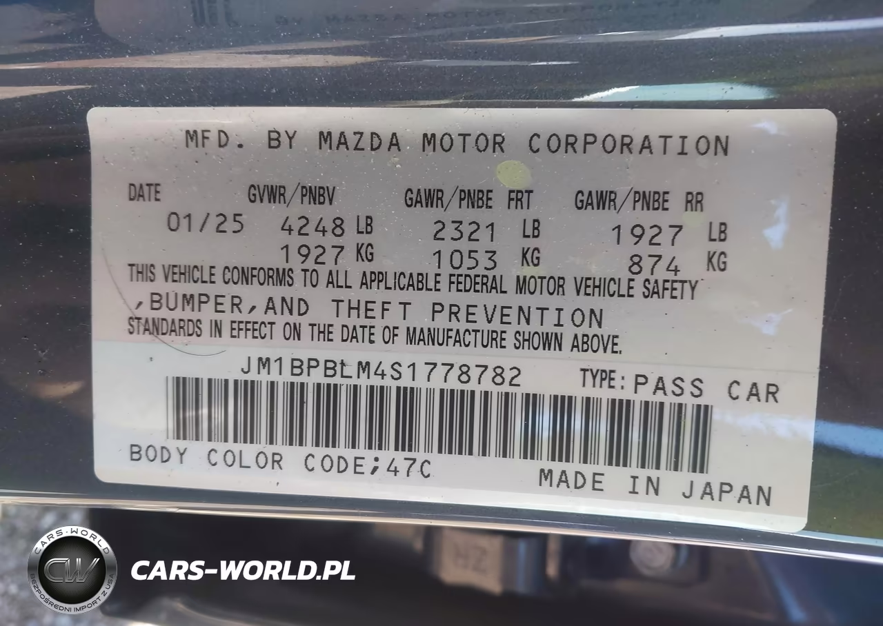 2025 Mazda Mazda3 2.5 S Carbon Edition VIN:JM1BPBLM4S1778782 - 9