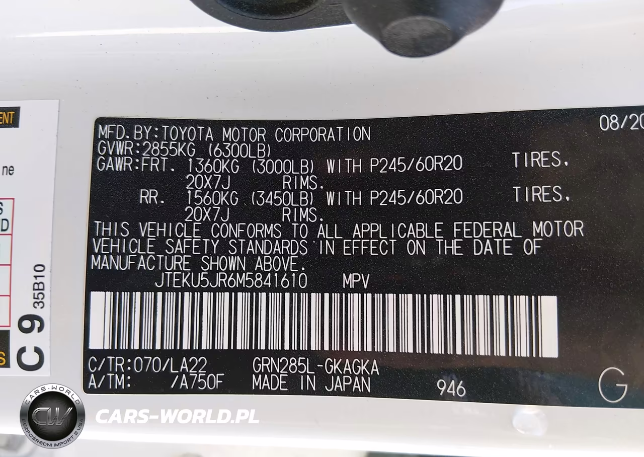 2021 Toyota 4Runner Limited VIN:JTEKU5JR6M5841610 - 9