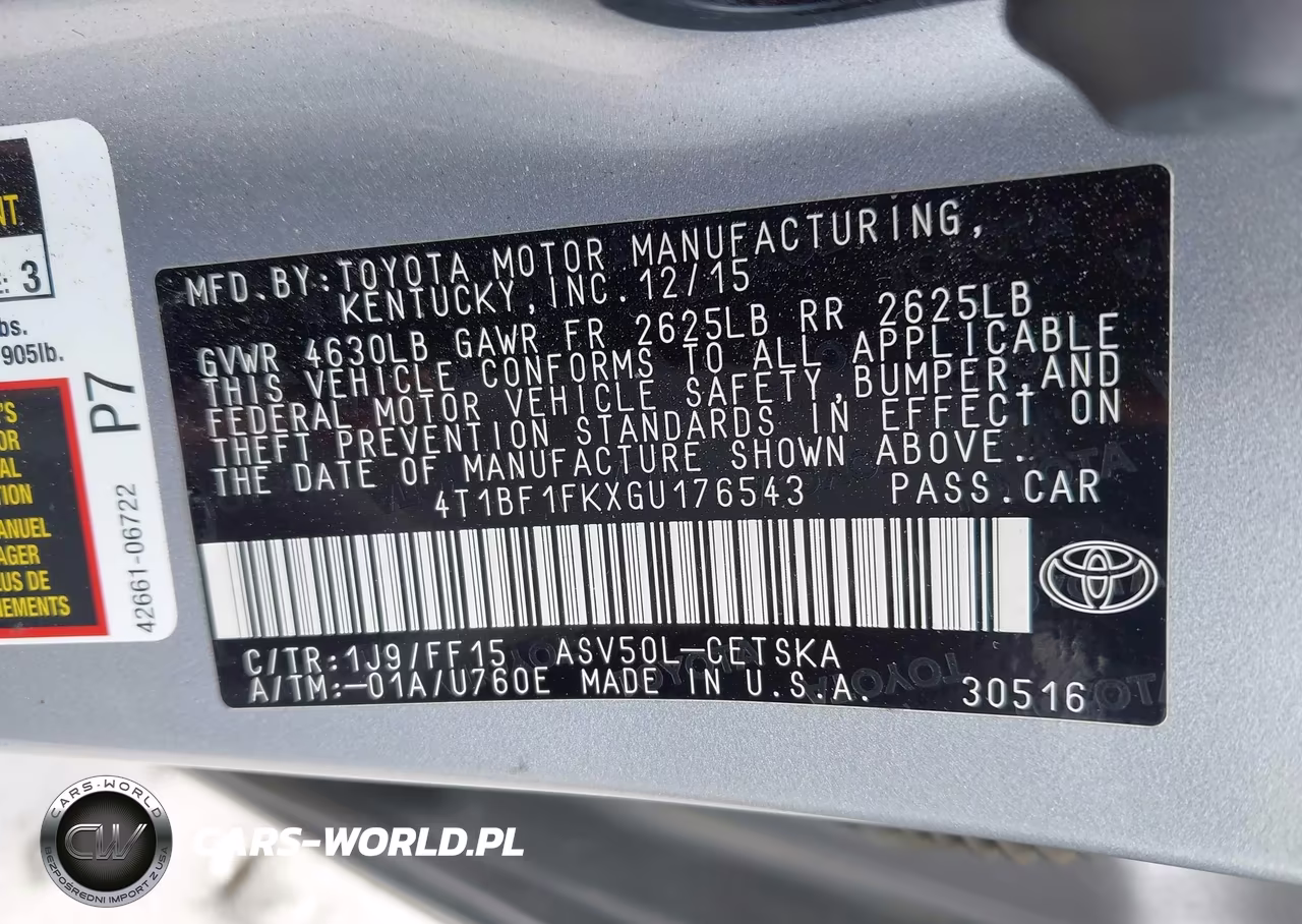 2016 Toyota Camry Se VIN:4T1BF1FKXGU176543 - 9