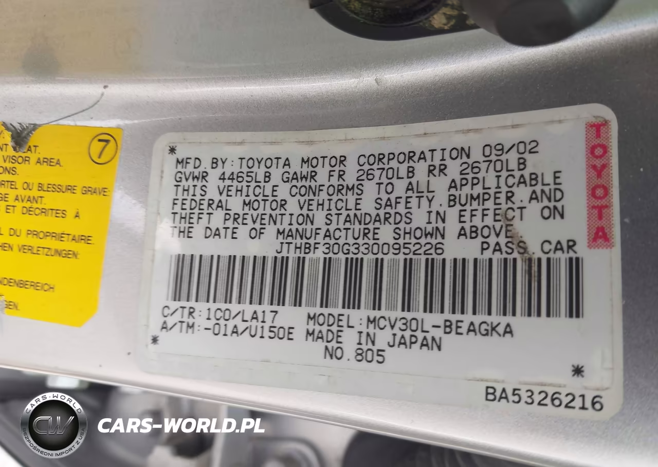 2003 Lexus Es 300 VIN:JTHBF30G330095226 - 9