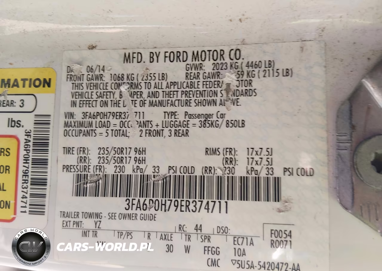 2014 Ford Fusion Se VIN:3FA6P0H79ER374711 - 9