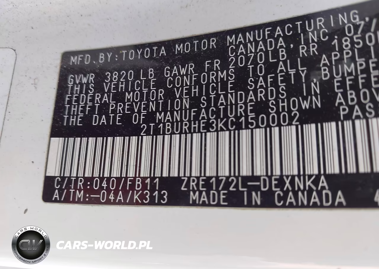 2019 Toyota Corolla Le VIN:2T1BURHE3KC150002 - 9