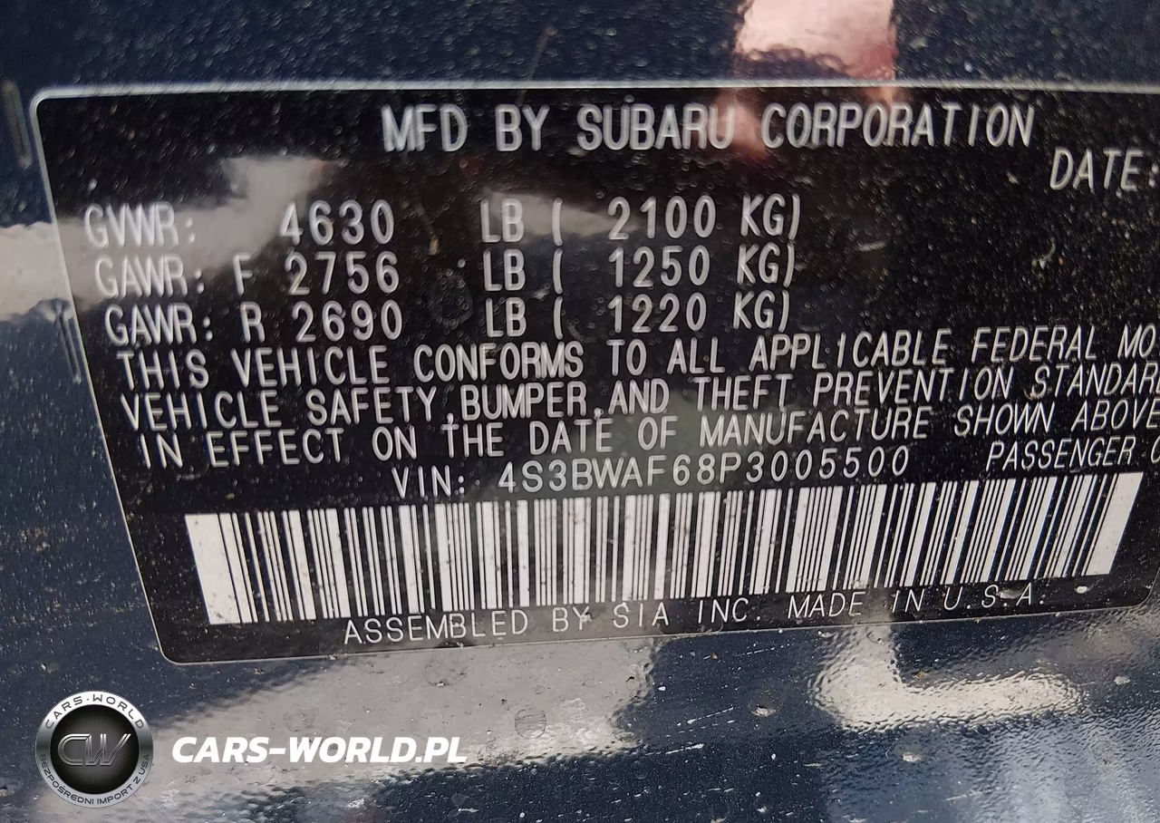2023 Subaru Legacy Premium VIN:4S3BWAF68P3005500 - 9