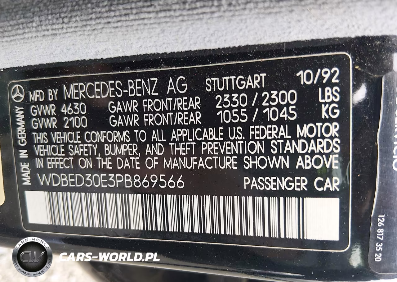 1993 Mercedes-Benz 300 E 4Matic VIN:WDBED30E3PB869566 - 9