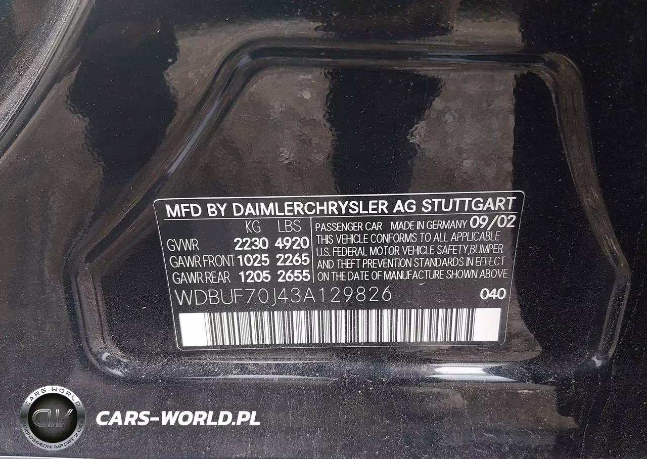 2003 Mercedes-Benz E 500 VIN:WDBUF70J43A129826 - 9