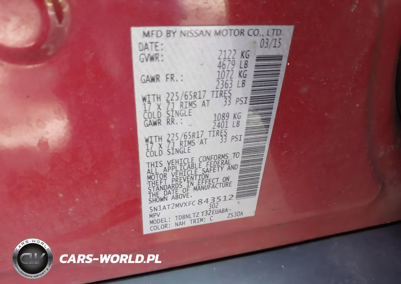 2015 Nissan Rogue Sv VIN:5N1AT2MVXFC843512 - 9