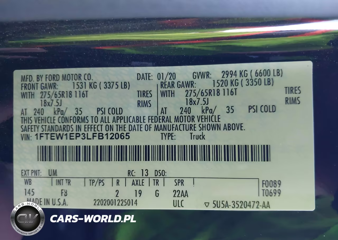 2020 Ford F-150 Xlt VIN:1FTEW1EP3LFB12065 - 9