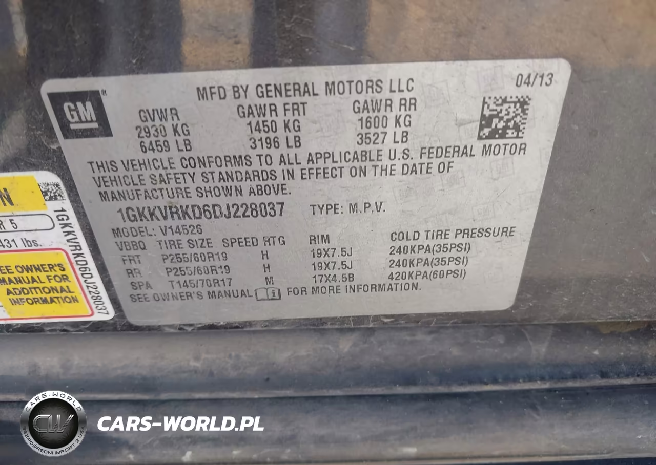 2013 GMC Acadia Slt-1 VIN:1GKKVRKD6DJ228037 - 9