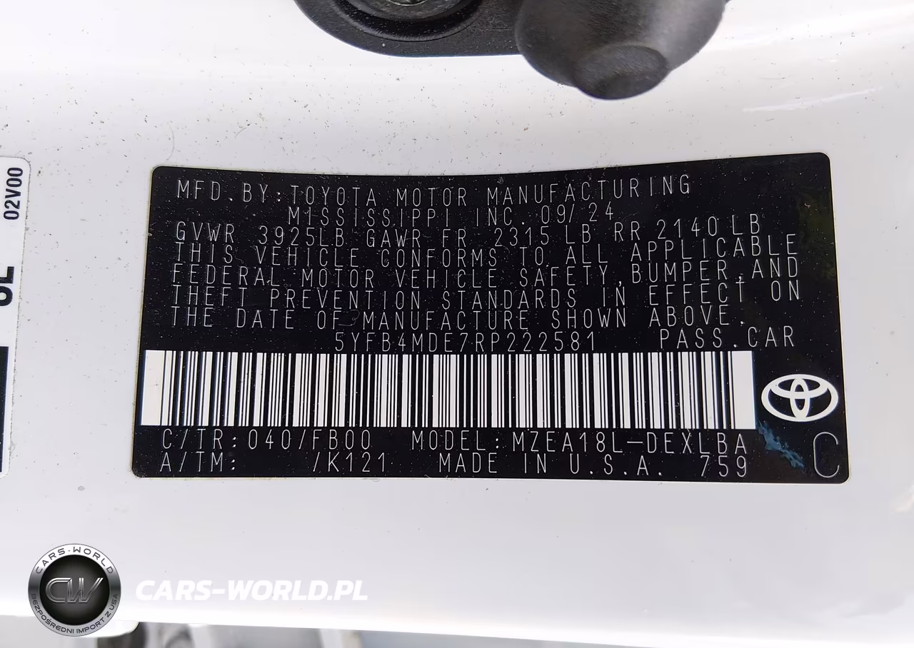 2024 Toyota Corolla Le VIN:5YFB4MDE7RP222581 - 9