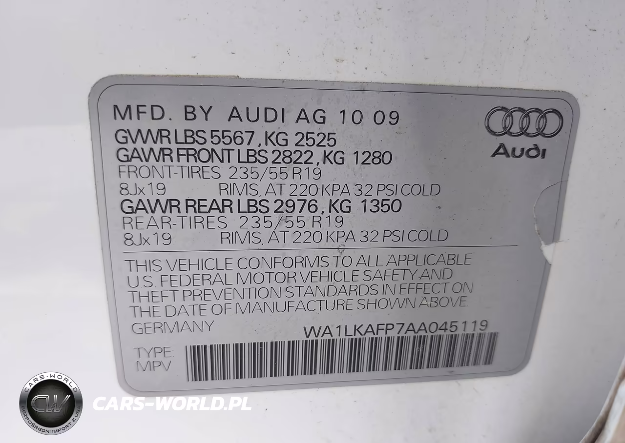 2010 Audi Q5 3.2 Premium VIN:WA1LKAFP7AA045119 - 9