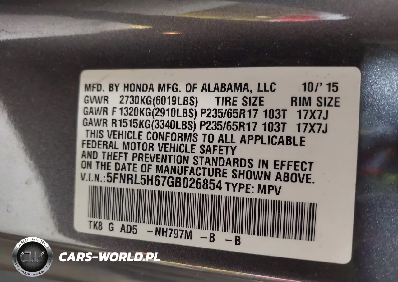 2016 Honda Odyssey Ex-L VIN:5FNRL5H67GB026854 - 9