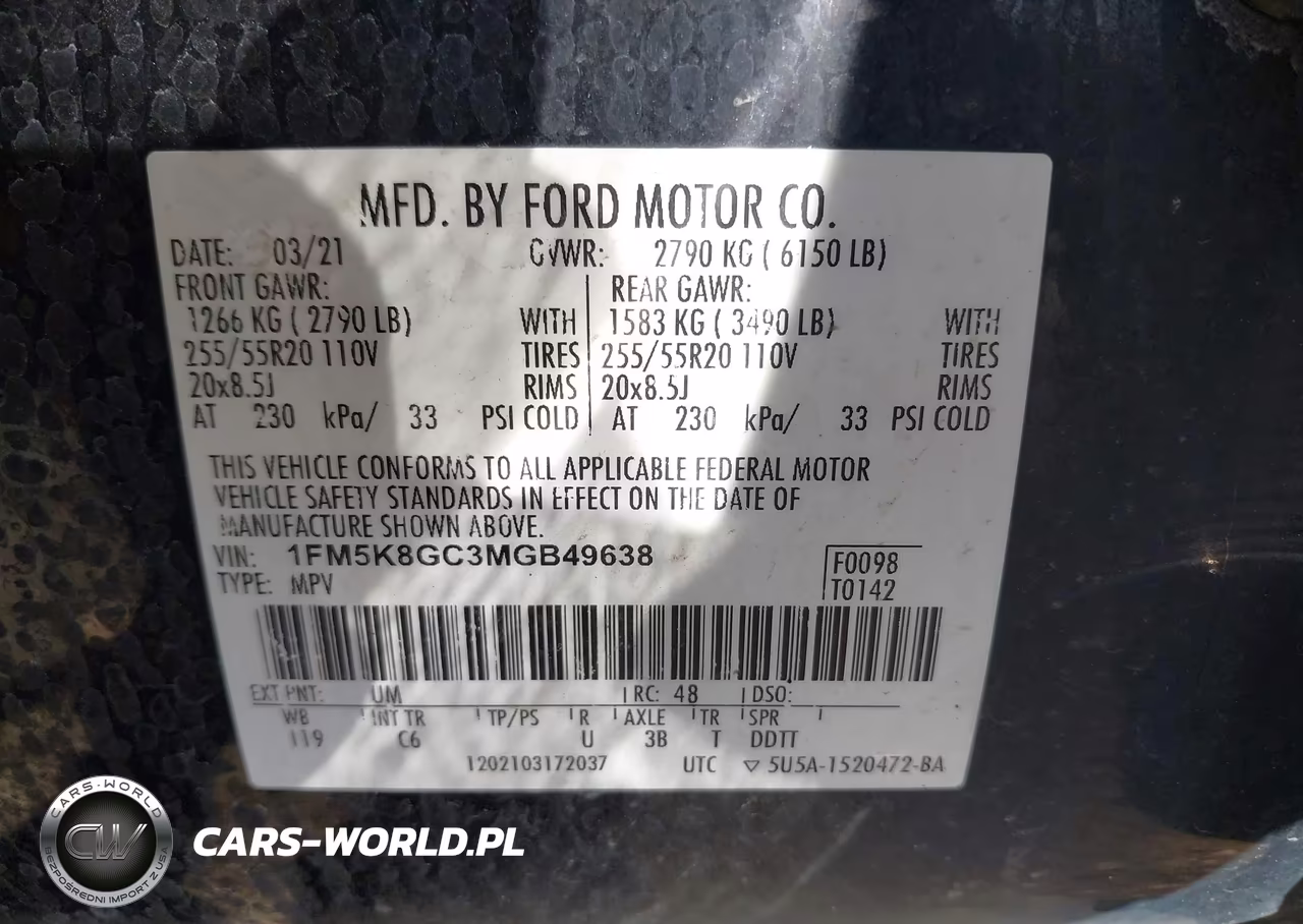 2021 Ford Explorer St VIN:1FM5K8GC3MGB49638 - 9