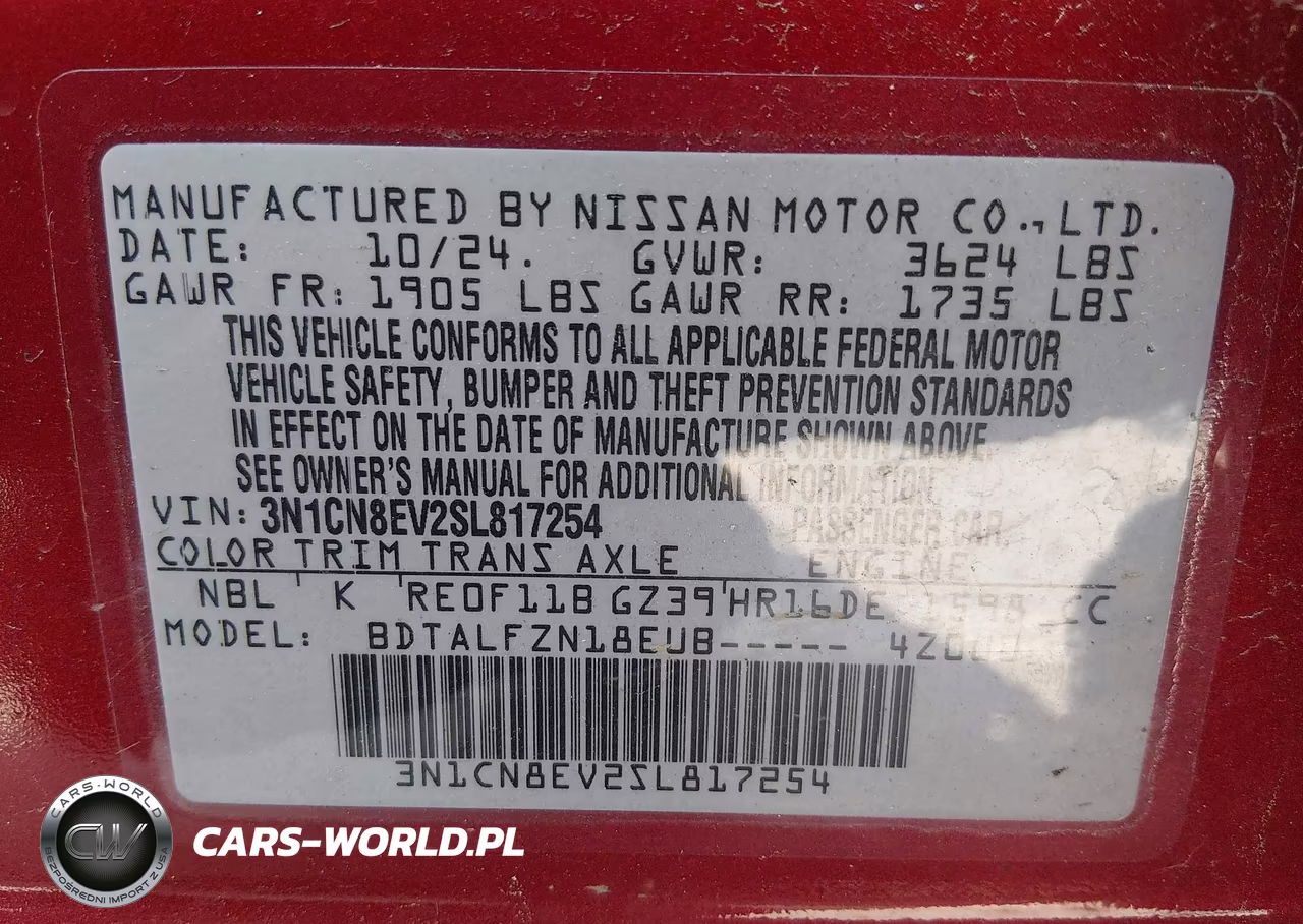 2025 Nissan Versa 1.6 Sv VIN:3N1CN8EV2SL817254 - 9