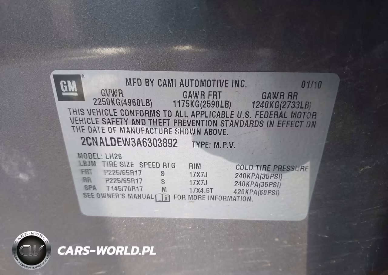 2010 Chevrolet Equinox Lt VIN:2CNALDEW3A6303892 - 9