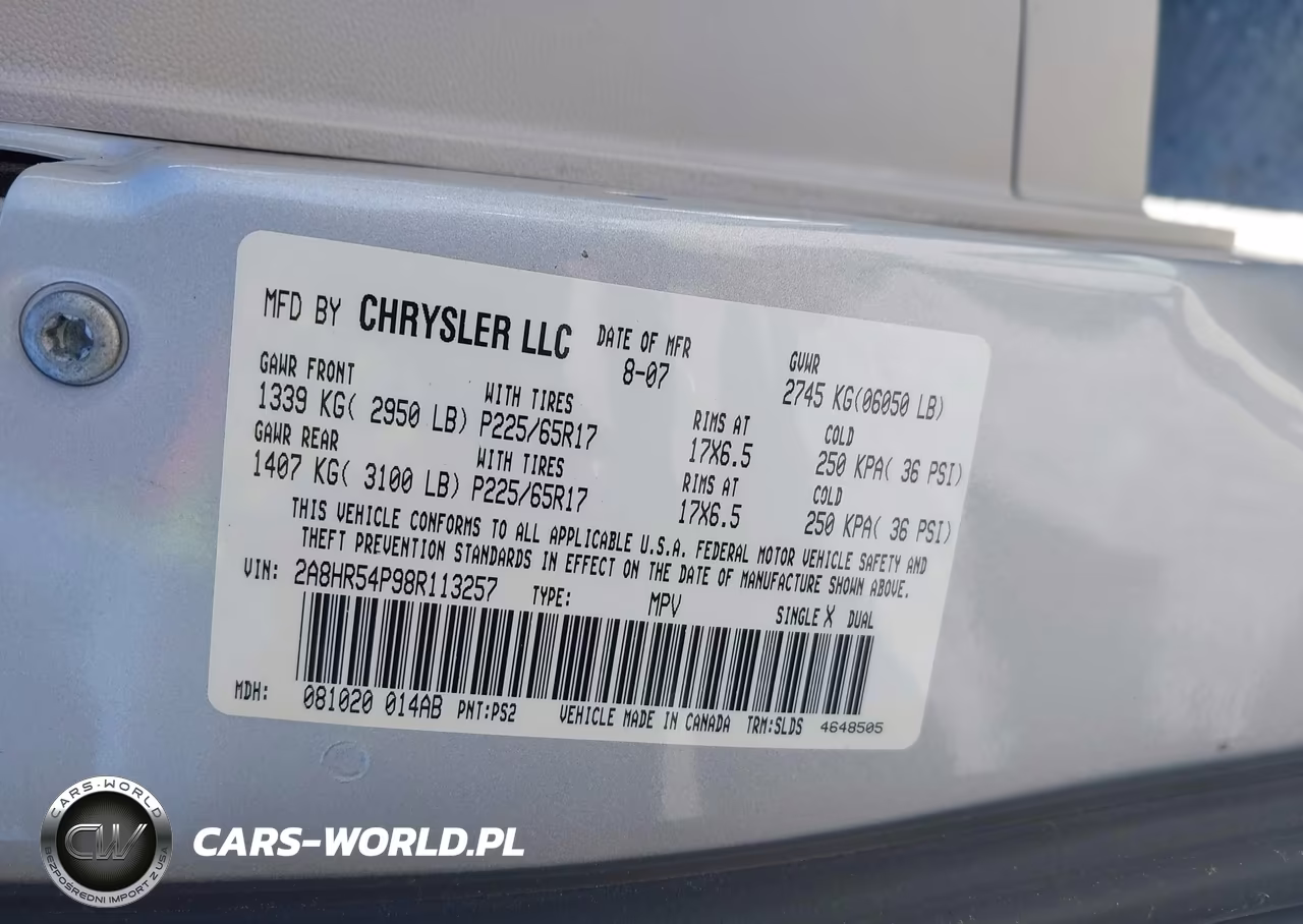 2008 Chrysler Town & Country Touring VIN:2A8HR54P98R113257 - 9