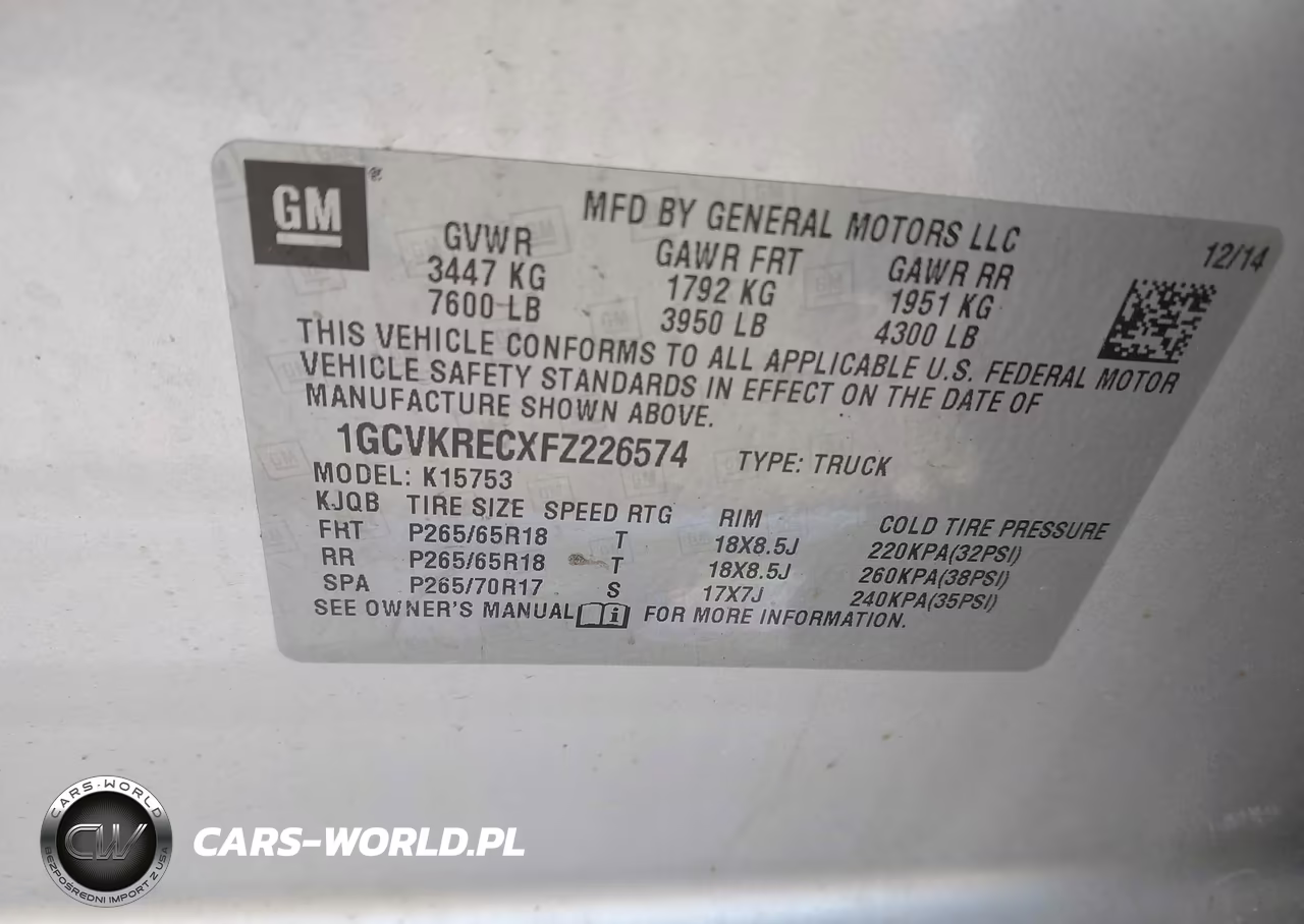 2015 Chevrolet Silverado 1500 1Lt VIN:1GCVKRECXFZ226574 - 9