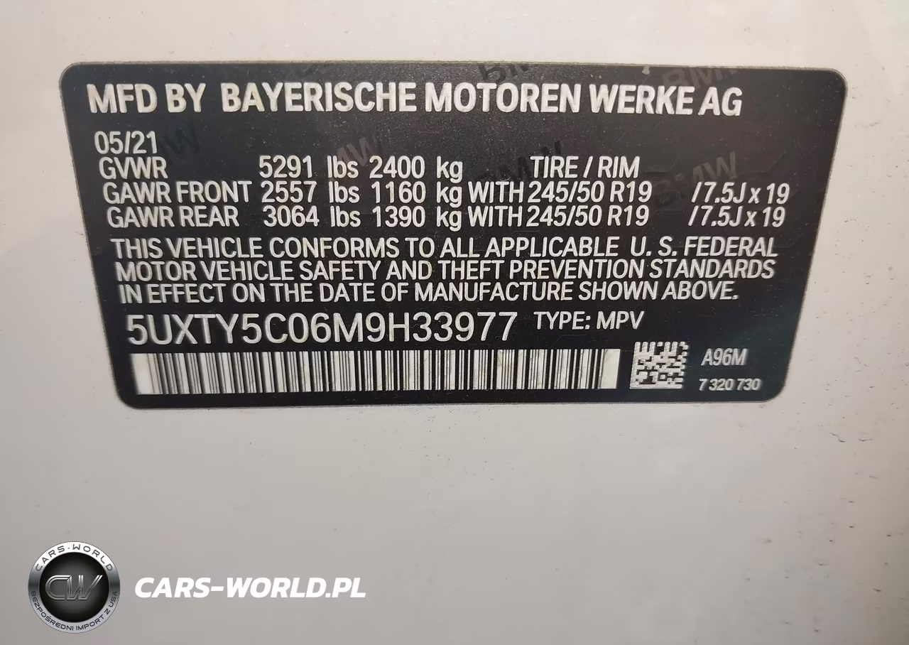 2021 BMW X3 xDrive30I VIN:5UXTY5C06M9H33977 - 9