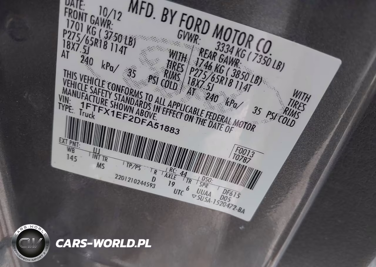 2013 Ford F-150 Fx4-Lariat-Stx-Xl-Xlt VIN:1FTFX1EF2DFA51883 - 9
