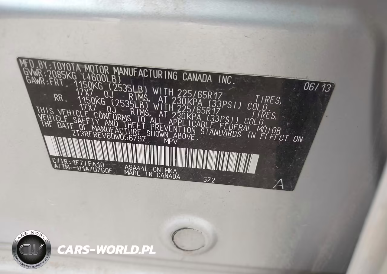 2013 Toyota Rav4 Xle VIN:2T3RFREV6DW056797 - 9