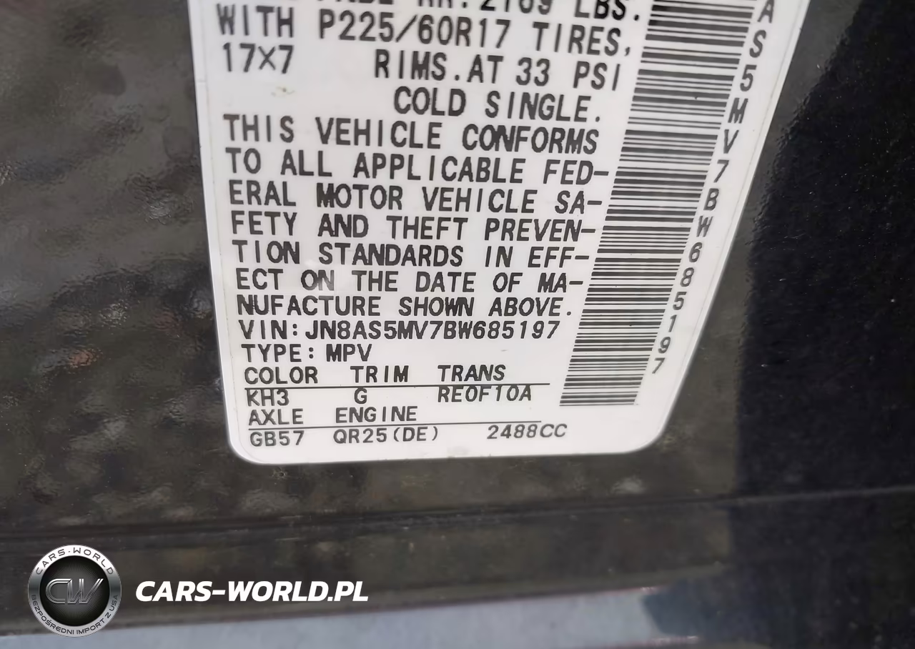2011 Nissan Rogue Sv VIN:JN8AS5MV7BW685197 - 9