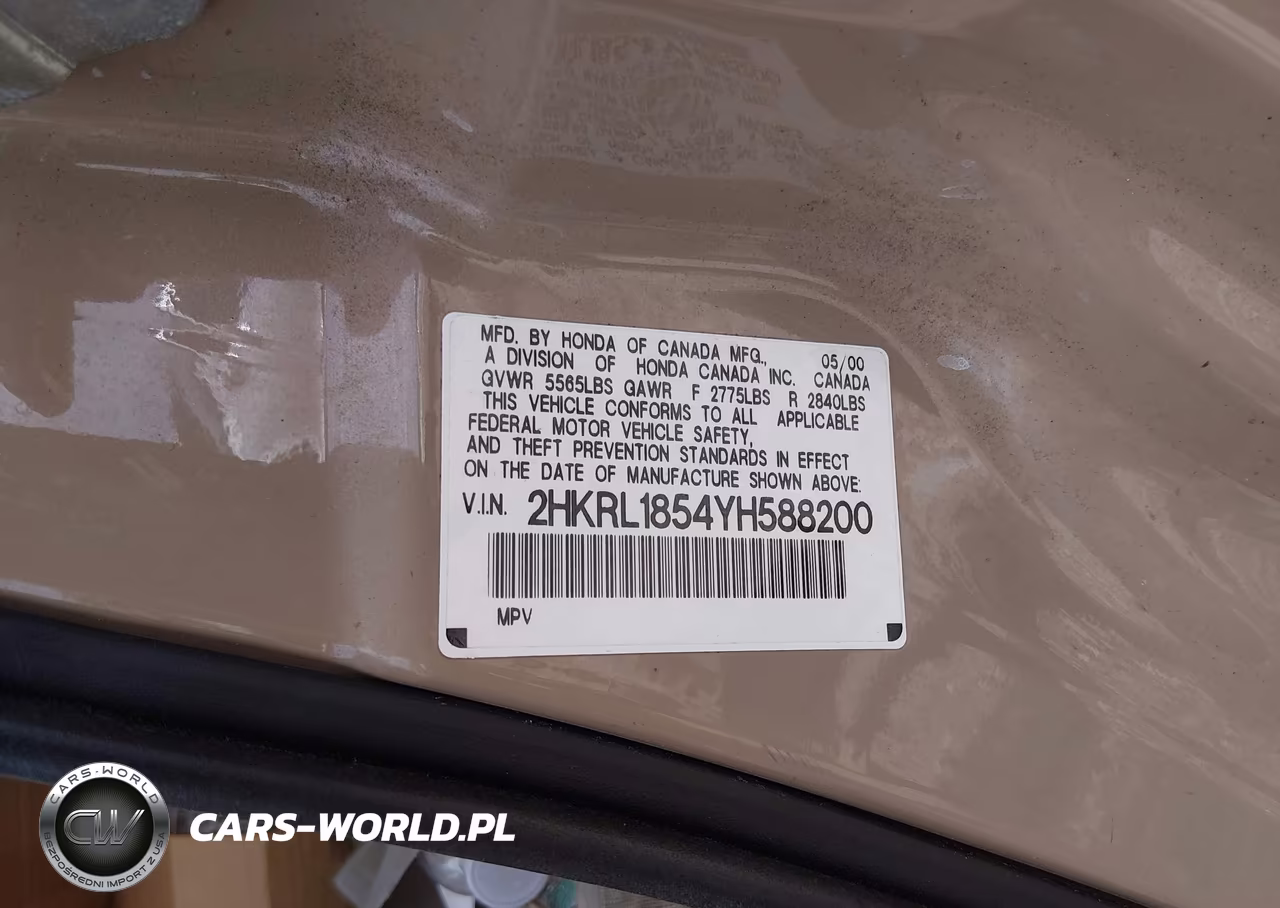 2000 Honda Odyssey Lx VIN:2HKRL1854YH588200 - 9