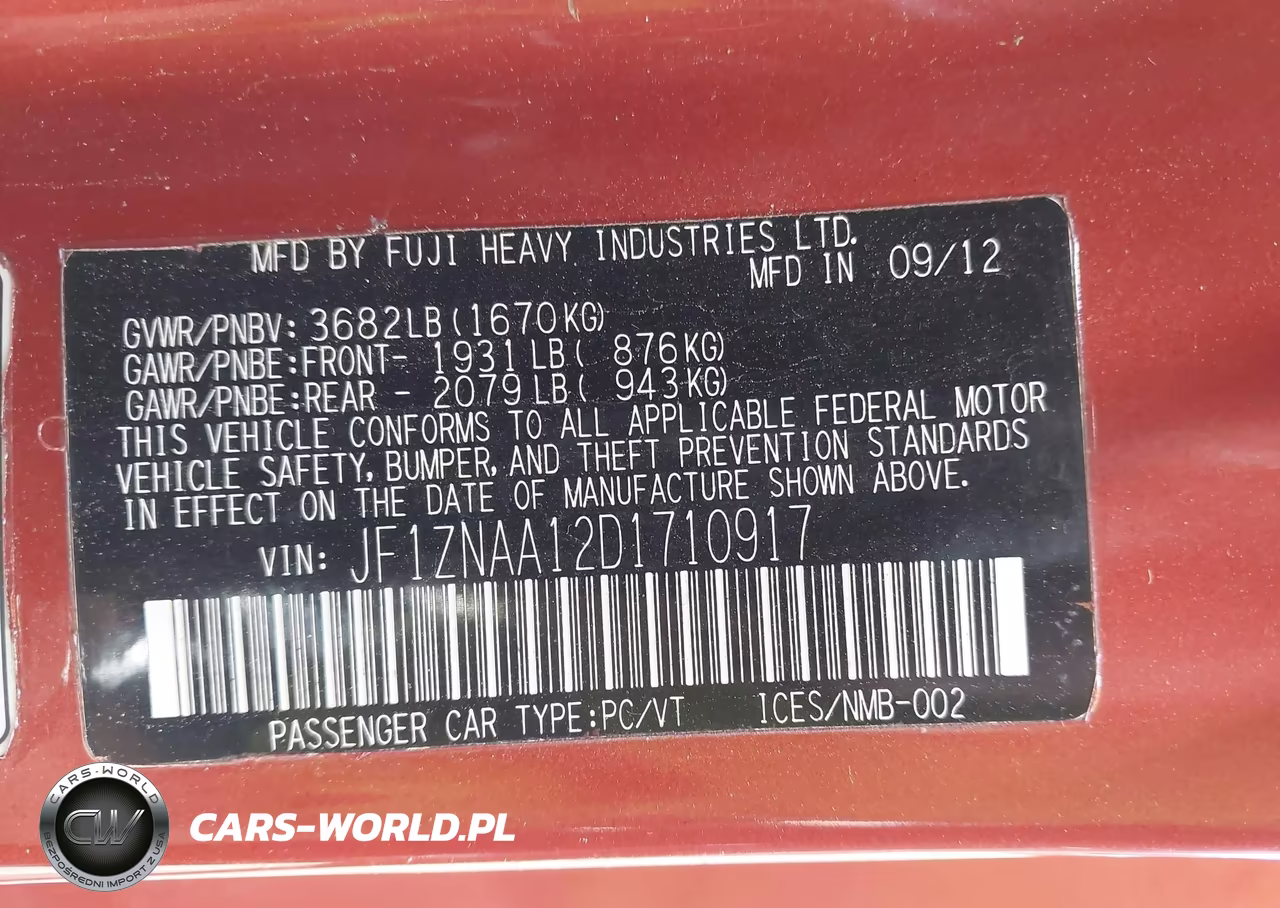 2013 Scion Fr-S VIN:JF1ZNAA12D1710917 - 9