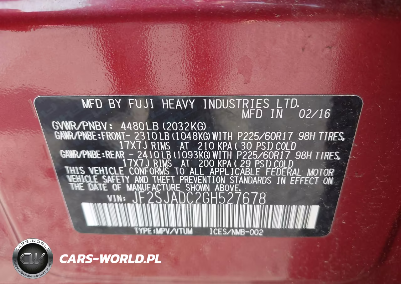 2016 Subaru Forester 2.5I Premium VIN:JF2SJADC2GH527678 - 9
