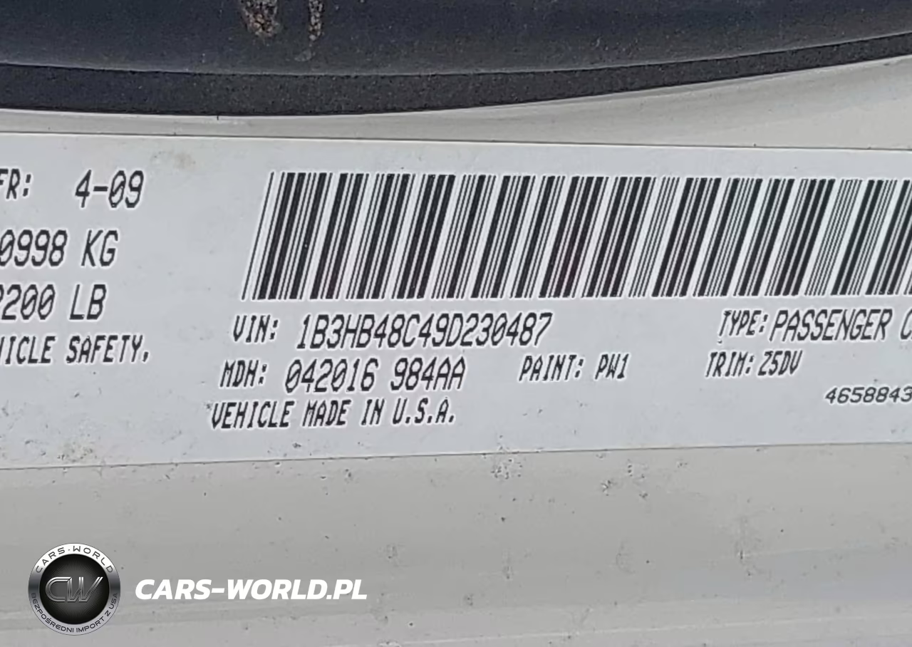 2009 Dodge Caliber Sxt VIN:1B3HB48C49D230487 - 9
