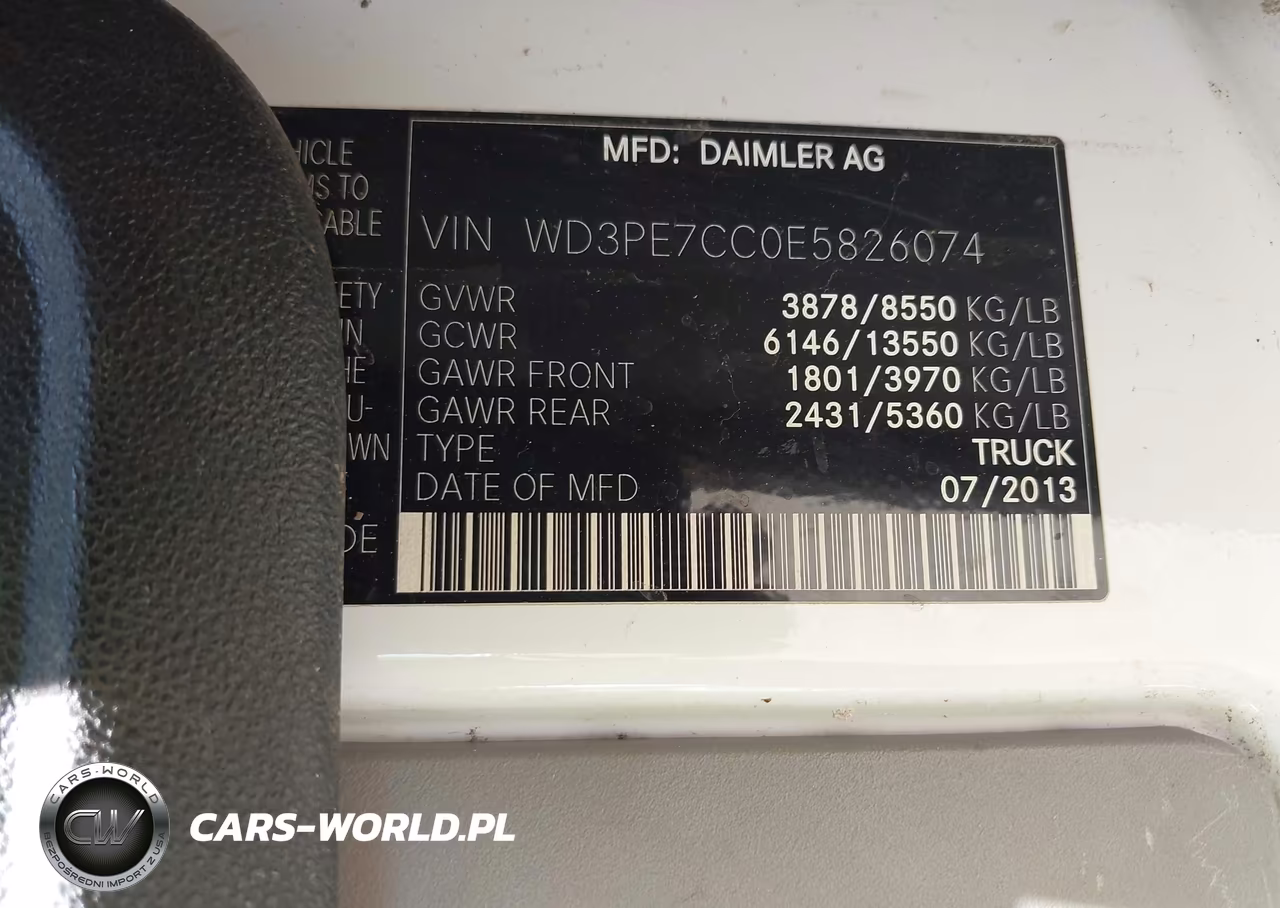 2014 Mercedes-Benz Sprinter 2500 Normal Roof VIN:WD3PE7CC0E5826074 - 9